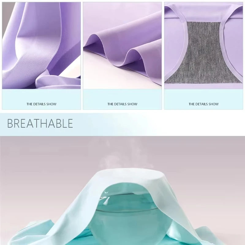 9 Pcs Seamless Ice Silk Panties for Women
