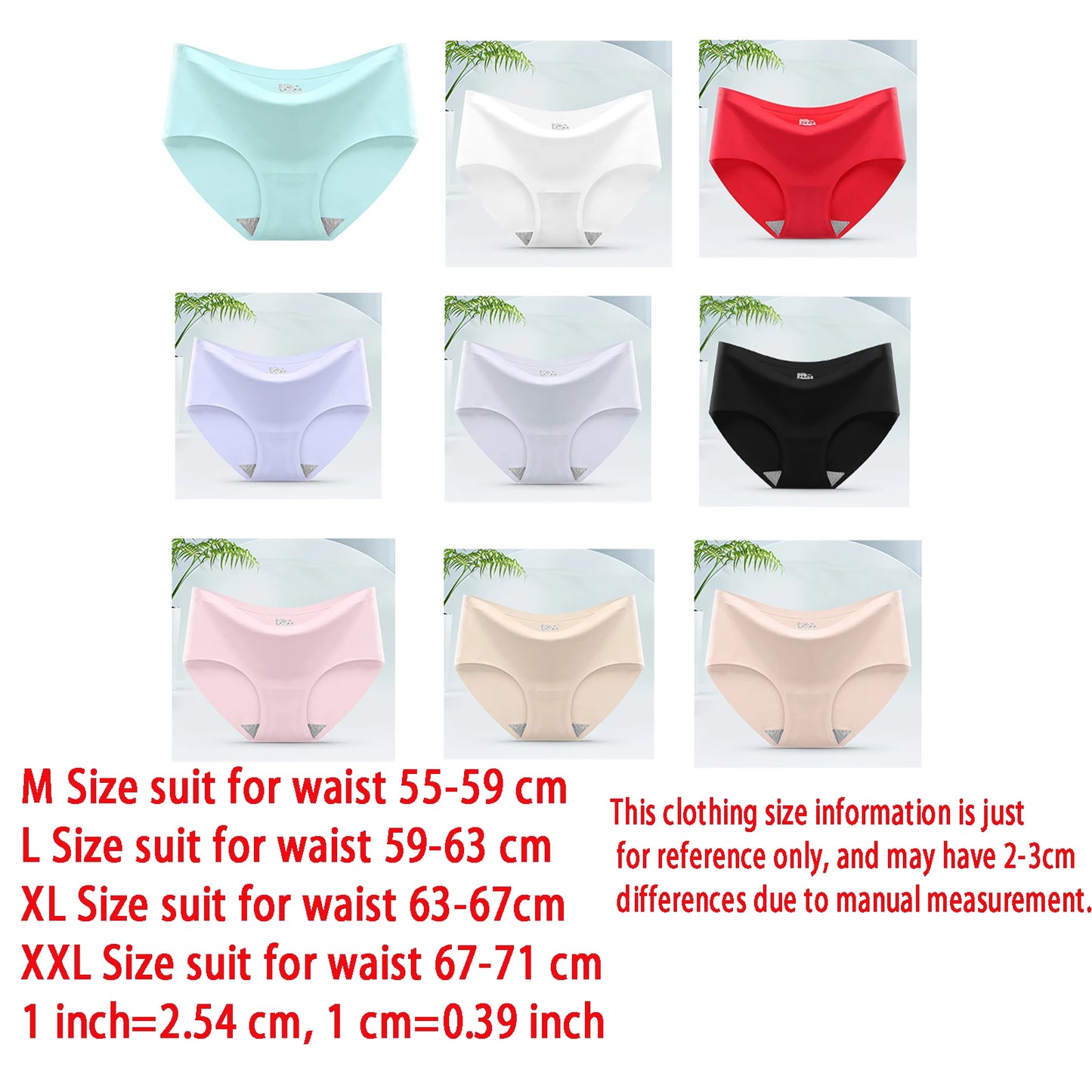 9 Pcs Seamless Ice Silk Panties for Women