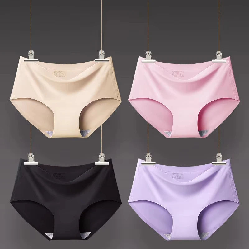 9 Pcs Seamless Ice Silk Panties for Women