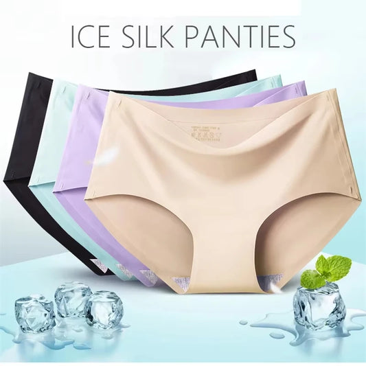 9 Pcs Seamless Ice Silk Panties for Women